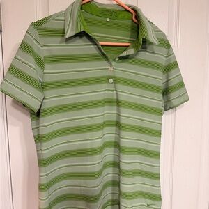 Nike Light Green Striped Button Down Shirt